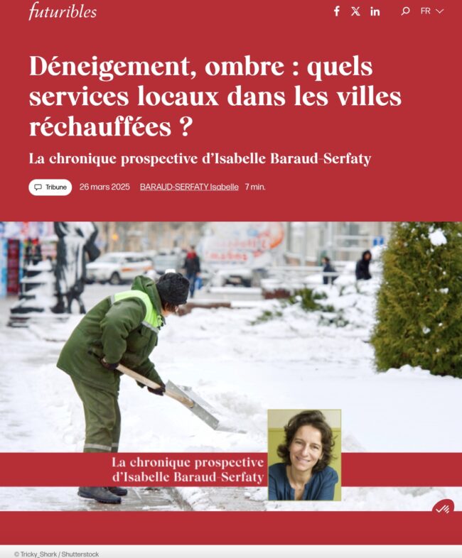 Déneigement, ombre : quels services locaux dans les villes réchauffées ?